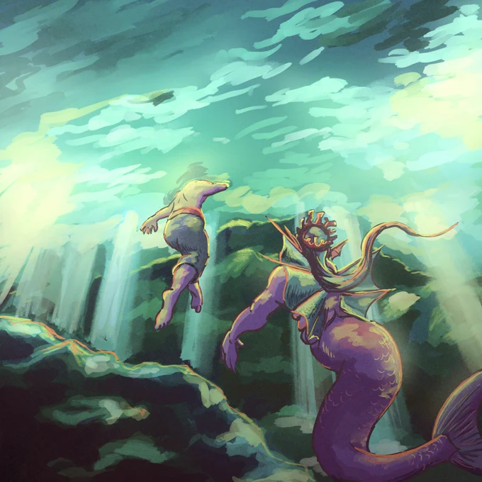 #半魚人との交際#半魚人島百景半魚人の洞窟入り口水中から洞窟内に入るので急がないと人間は溺死する。 