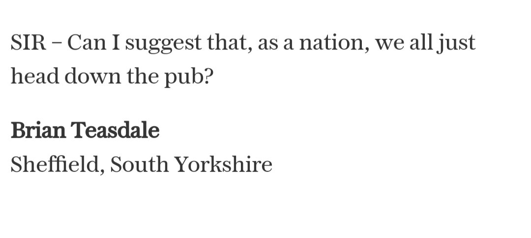 Letter to the Editor in UK newspaper. Well Done Brian, nailed it!