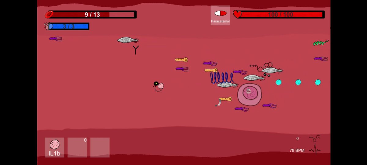 SBHMarmalade's tweet photo. Difficulty is quite high...Need to check spawners to avoid septic shock!
Shot of the robosome vs a lot of bacterias.
Full trailer in the link
https://t.co/m1qfDfJdqN
#immunehell #screenshotsaturday
#indiegame #gaming #gamedev #indie #solodev #unity2d #indiedev #game #robosome https://t.co/GVbRag7V7v