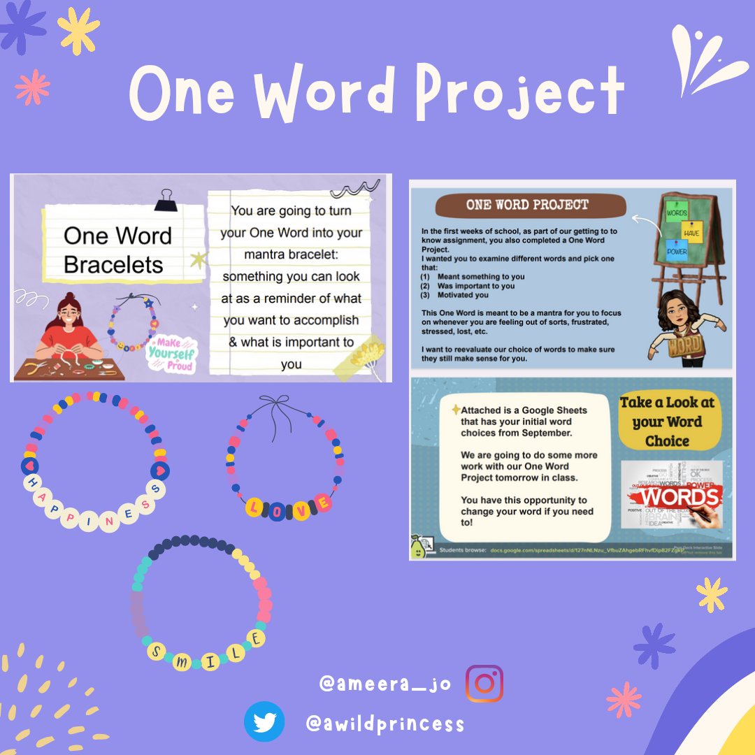 awildprincess's tweet photo. Ever since I witnessed @kennisdani #OneWordProject, I fell in love with it! This yr, I added #OneWordBracelets. Ss made beautiful creations SO HAPPY my kiddos were #allin with these bracelets to connect their ELA with their #SEL #SelfAwareness @LincolnAnnex #allin4nb @nbpschools https://t.co/JYjRUYPFze
