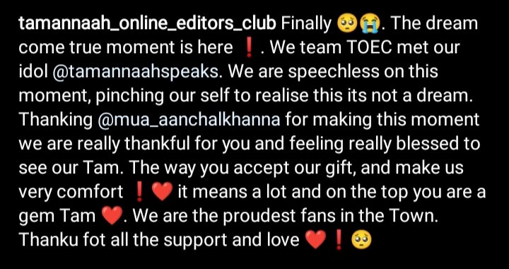 TOEC_official's tweet photo. Finally 🥺🥺
We did it 😭😭 #TOEC 🔥

@tamannaahspeaks you are gem https://t.co/hlpAAkVxXd