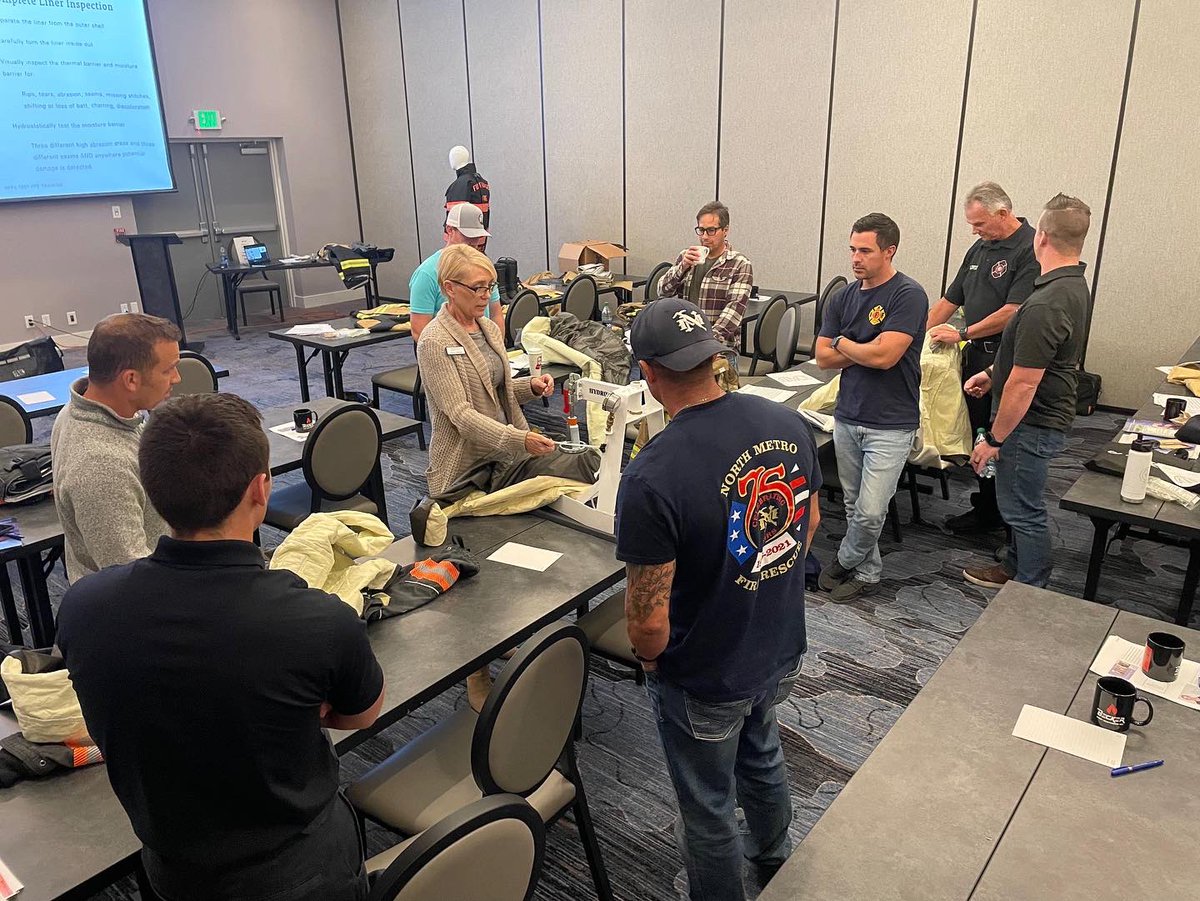 FloridaPPE's tweet photo. While we are “Florida” PPE Services, we made a quick trip to the Denver area to teach NFPA 1851 and Preliminary Exposure Reduction. Thanks Becker First Responder Co.
for trusting us to educate your customers. 

#NFPA1851
#bunkergear
#turnoutgear 
#DidYouDecon 
#ReduceTheRisk https://t.co/gSB3AWEz5M
