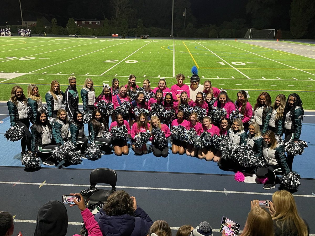 Senior Night at Spartan Stadium included a visit from the Eagles cheerleaders!