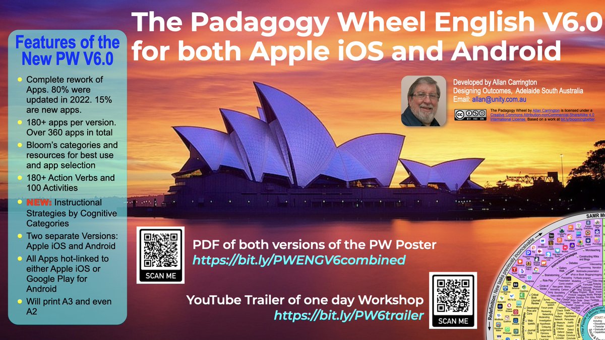 #K12 #edleadership #highered #onlinelearning 
Padagogy Wheel Eng V6 major update. NEW 42 Instructional Strategies. 360+ refreshed apps all linked. Great teacher PD. Workshop trailer bit.ly/PW6trailer
Posters bit.ly/PWENGV6combined