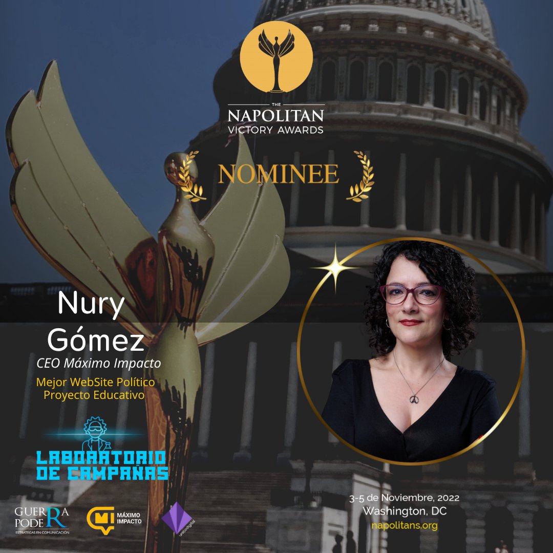 👩‍🔬👨‍🔬 El proyecto de simulación <a href="/labocompol/">Laboratorio de Campañas Políticas 👩‍🔬👨‍🔬</a> está nominado a los @theWAPAS como mejor website político educativo realizado por <a href="/MaximoImpacto/">Con Máximo Impacto</a> <a href="/GuerrayPoder/">Guerra & Poder</a> <a href="/unicodgt/">Único Digital</a>
 
Gracias a los laboratoristas y organizadores.
<a href="/nuevagemela/">Nury Astrid Gomez</a>

#labocompol #napolitanvictory #compol