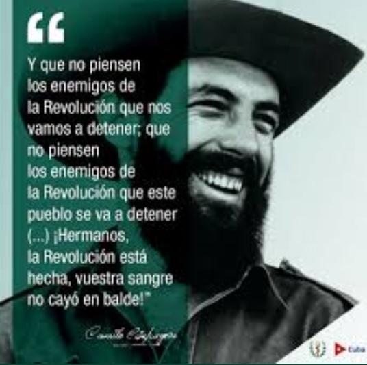 @DefendiendoCuba @MayaLaksmi2 @TropaCHE @FrankDCub @UJCdeCuba @FeuCuba @lorenaqba @IzquierdaUnid15 @Mujeres_Revoluc @MaceiraSerpa @TuiterosCubanos #CamiloVive