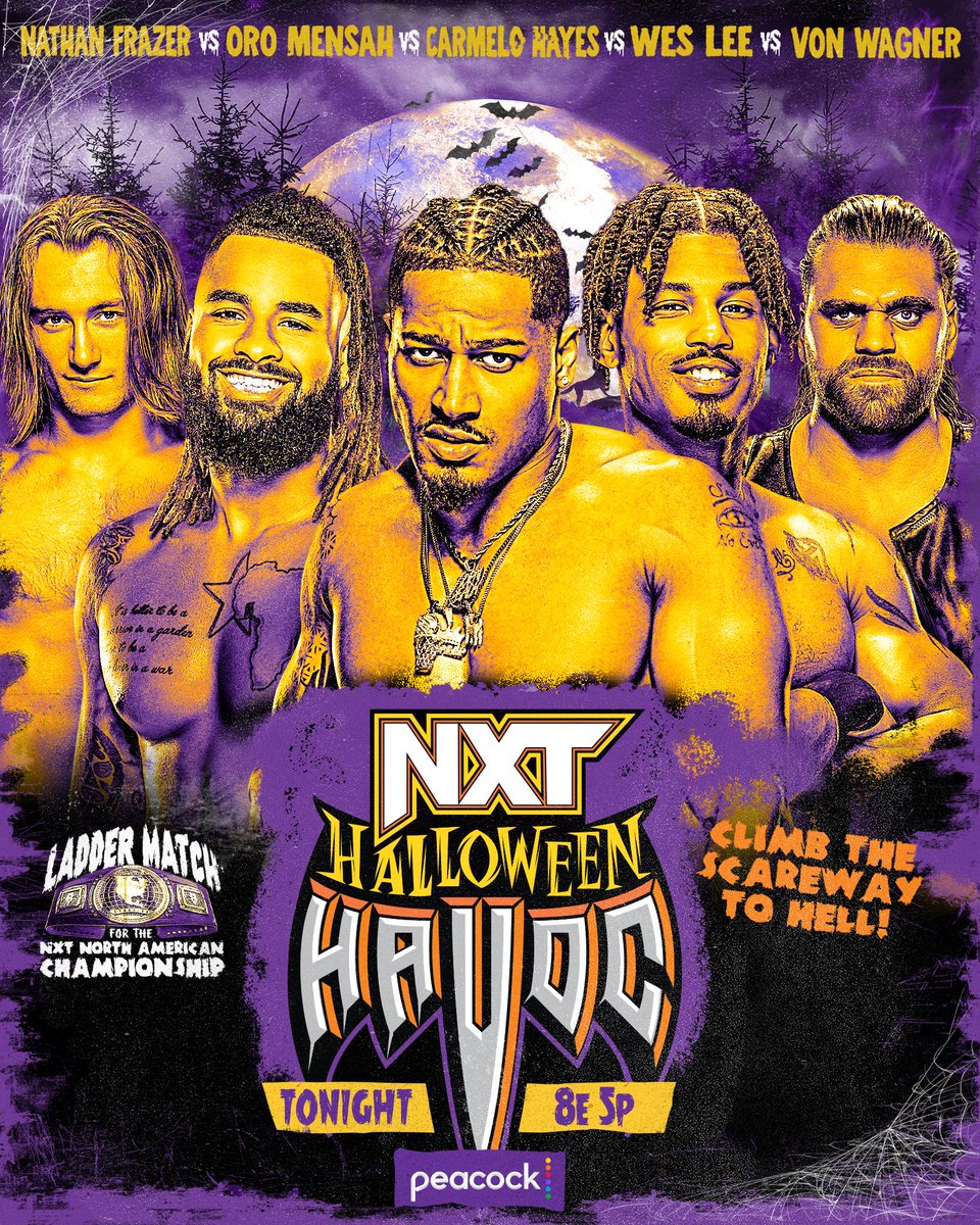 The NXT North American Title is up for grabs in a #LadderMatch TONIGHT at #HalloweenHavoc! @peacock | @WWENetwork