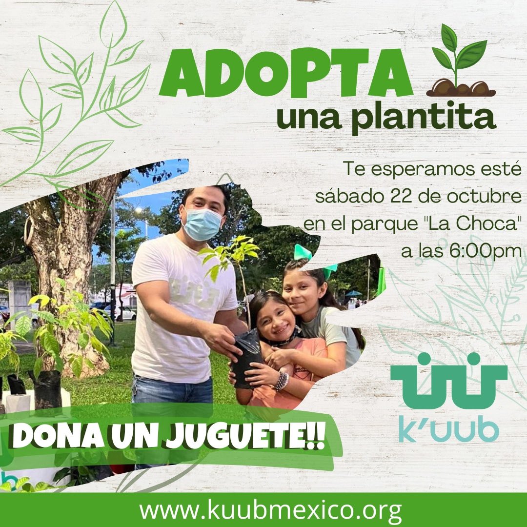 KuubMx's tweet photo. Estamos emocionados por esta hermosa actividad, "Dona un juguete y adopta una plantita”, crear conciencia en la parte ecológica y uniendo la parte social para llevar sonrisas a nuestros niños 👦🏽 💵🧸🌳💚

@HolachiotTab @inundeishon @memelasdetabasc  @TVTenlinea https://t.co/xO71ranW8I