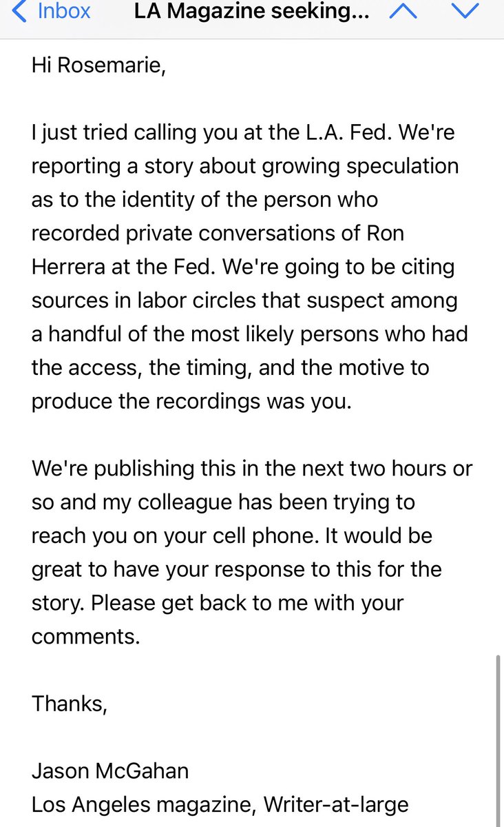RoseAMolina's tweet photo. @JasonMcGahan at @LAmag threatened to publish baseless claims about me. He sent this same message to other people. He’s got nothing. It wasn’t me and I don’t know who did it. What in the fan fiction is this? I think he was bad at the game of Clue as a kid. https://t.co/1tVocYCsUk