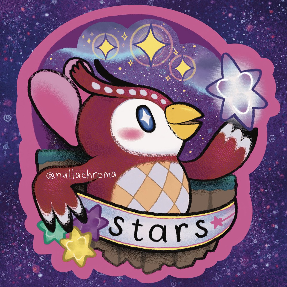 nullachroma's tweet photo. can't stop won't stop designing stickers
here's everybody's favorite owl siblings looking absolutely adorable #animalcrossing #celeste #blathers #acnh https://t.co/Y2MDT1dMFo