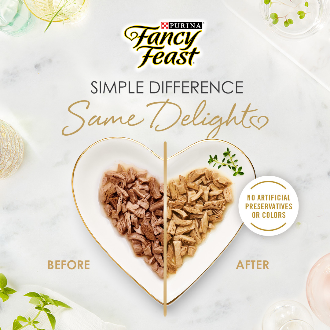 ✅ No artificial preservatives ​
✅ No artificial colors ​
✅ 100% delight  
Learn more about the exciting updates we’re making to many of our delicious recipes.   ​
purina.com/fancy-feast/no…