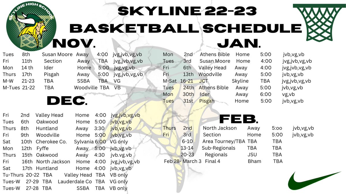 Trent22wilson's tweet photo. Here is the 2022-2023 basketball schedule! https://t.co/sP5V7STW9s
