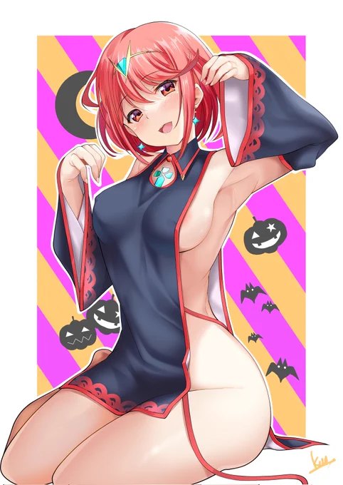 #歴代ハロウィン絵を上げよう
もうそんな時期かぁ～( ・∇・)
ヒカリちゃん・ホムラちゃんの次はどうするかぁ～ 