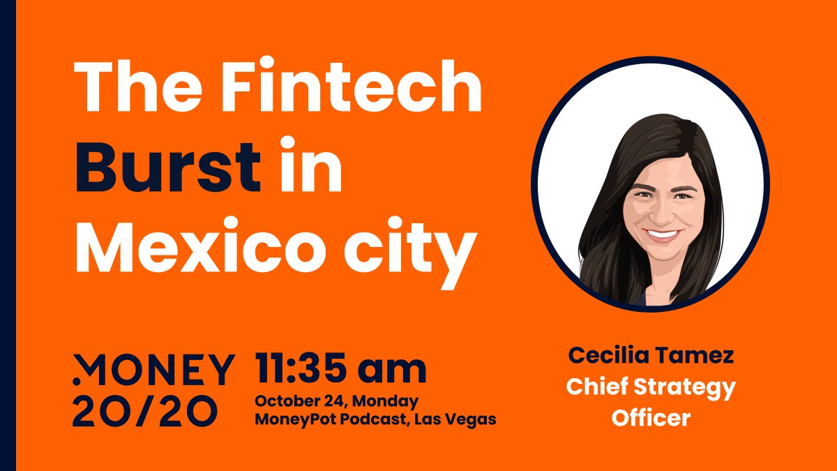 dandelionpay's tweet photo. Tune in as Cecilia Tamez takes the mic on The MoneyPot Live podcast this #money2020usa to discuss "The Fintech Burst in Mexico City".

Set to go live in Las Vegas, Monday, October 24, at 11:35 am.

Listen here: https://t.co/NjVryDk6jB

#LATAM #MexicoCity #Podcast #Fintech https://t.co/xbbindpTU5