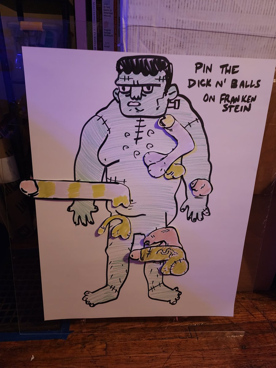 We playing pin the dick n balls on Frankenstein 