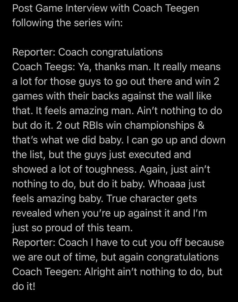 LewisBaseball's tweet photo. Post game interviews https://t.co/lnDhbJSST9