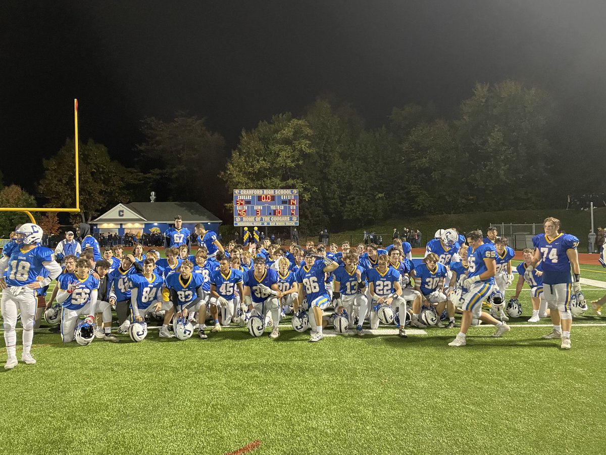 cranfordsport's tweet photo. Congratulations football 34-14 over North Brunswick!!!!  On Senior Night https://t.co/5IDEvOPmow