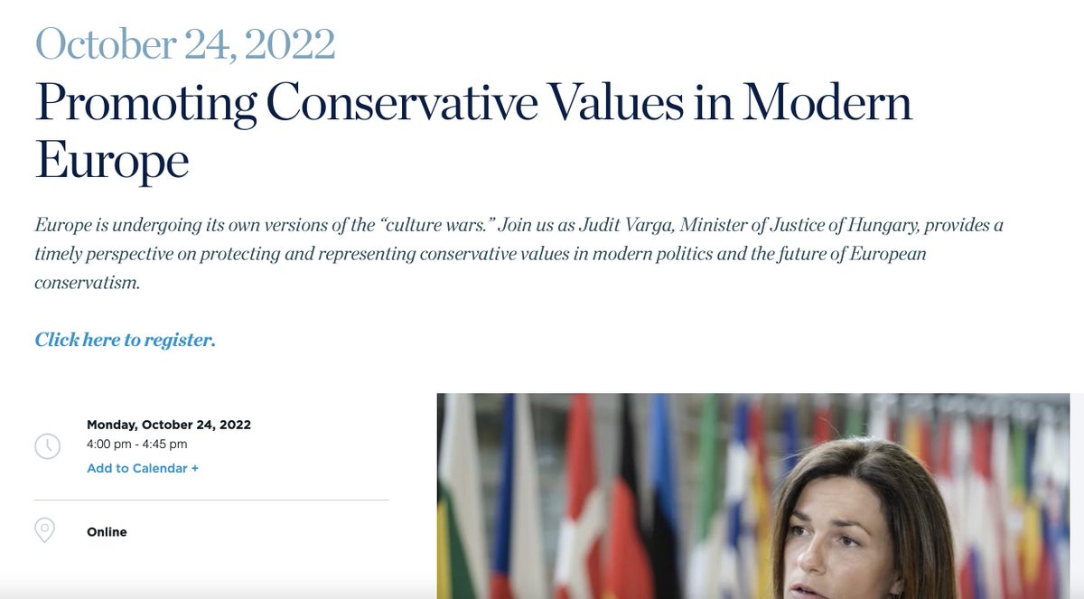 Hungarian Justice Minister is hosted by @Heritage. Instead of event examining how Hungarian government works as Russian and Chinese Trojan horse in Europe, it provides a platform for Hungarian govt pretending that serving worst enemies of freedom is 'modern Conservatism'.