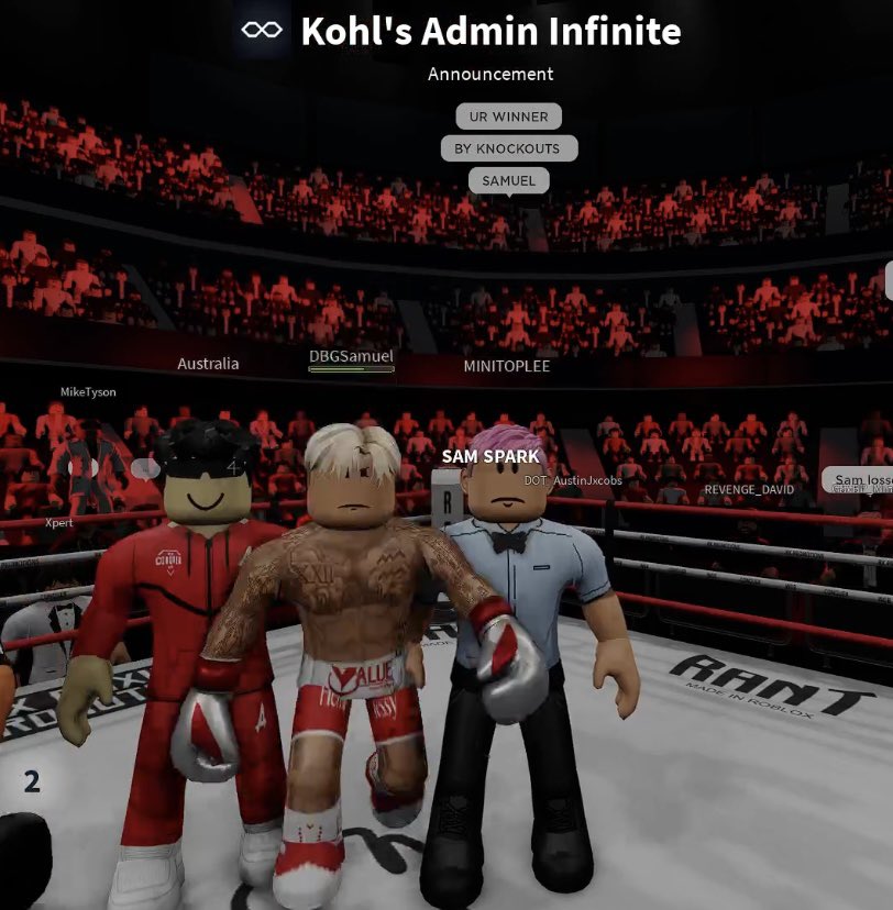 RblxAlerts's tweet photo. @SSBoxingChamp beats @MakotoRblxBox https://t.co/WvoPLGL9DJ