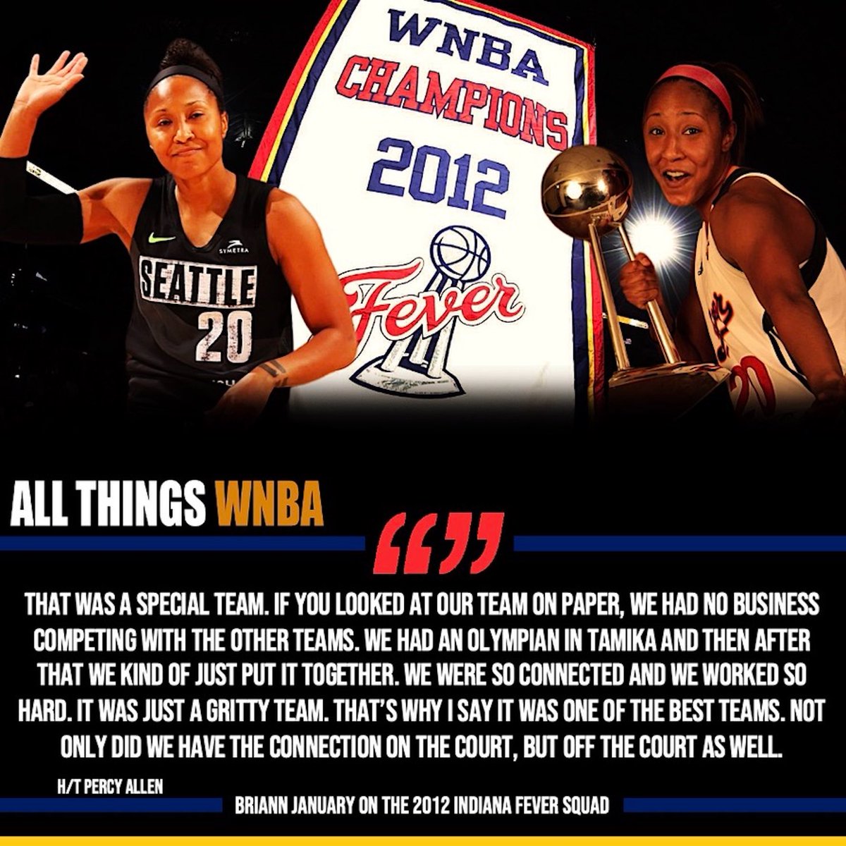 AllThingsWNBA's tweet photo. 10 years ago today, the Indiana Fever won their first WNBA championship 🏆

 The #Fever2012 squad really was special. Each one knew their role and played it exceptionally. It all came together at exactly the right time

#WNBA #IndianaFever https://t.co/KKfVhNP0qP