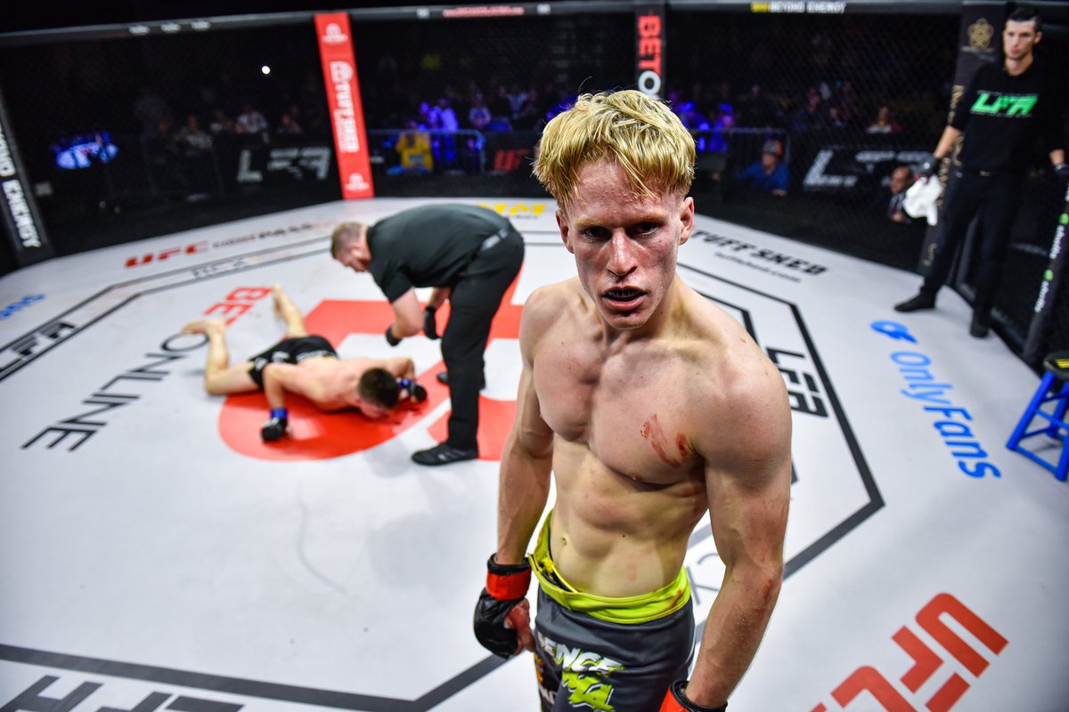 LFAfighting's tweet photo. #LFA145 Results: #DaltonHolmes def. Jeremy Landowski via TKO (Ground n' Pound) at 1:05 of Round 2.

@Drink9mm
@BetOnline_AG
@TuffShed
@OnlyFans
@TeamSmartStop
@HowlerHead
@OshkoshArena
@UFCFightPass https://t.co/9UcAIV7RL8