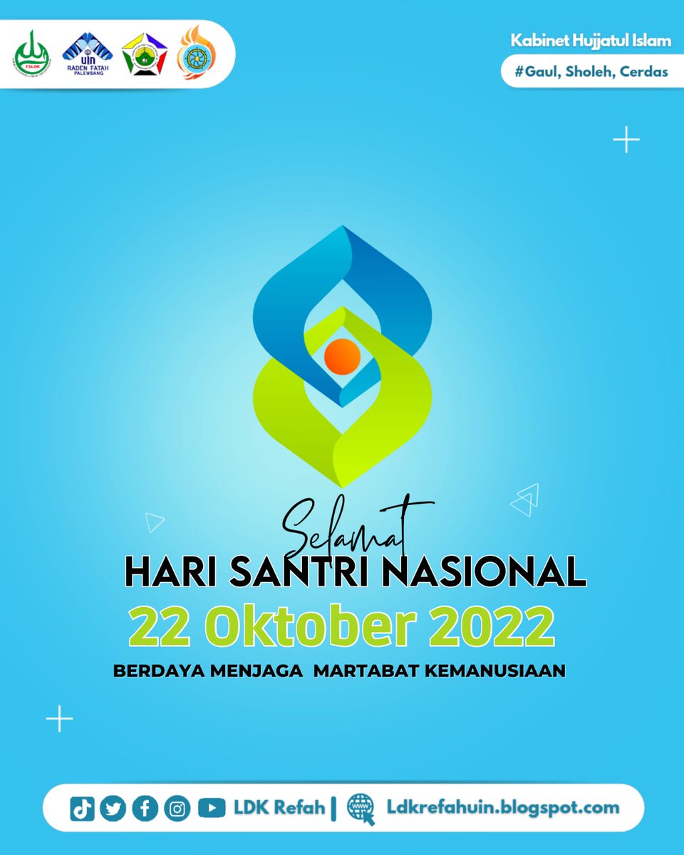 ldkrefah's tweet photo. *[SELAMAT HARI SANTRI NASIONAL]* 📿🧕🏻👳🏻‍♀️

 _22 OKTOBER 2022_💫

Hari Santri mengingatkan kita pada Resolusi Jihad yang dicetuskan oleh KH Hadratus Syekh KH Hasyim Asy’ari✨

Selamat memperingati Hari Santri 22 Oktober 2022.....💙 https://t.co/Yx88zYOdwo