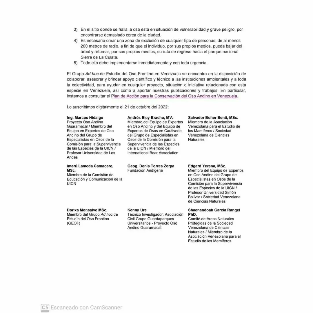 jquinteronews's tweet photo. COMUNICADO PÚBLICO:

Grupo de Estudio del Oso Frontino de Venezuela. 🇻🇪

Sobre el caso de la Osa frontina avistada que permanece o permaneció en un área periurbana del Estado Mérida. https://t.co/cQAueXSTIj