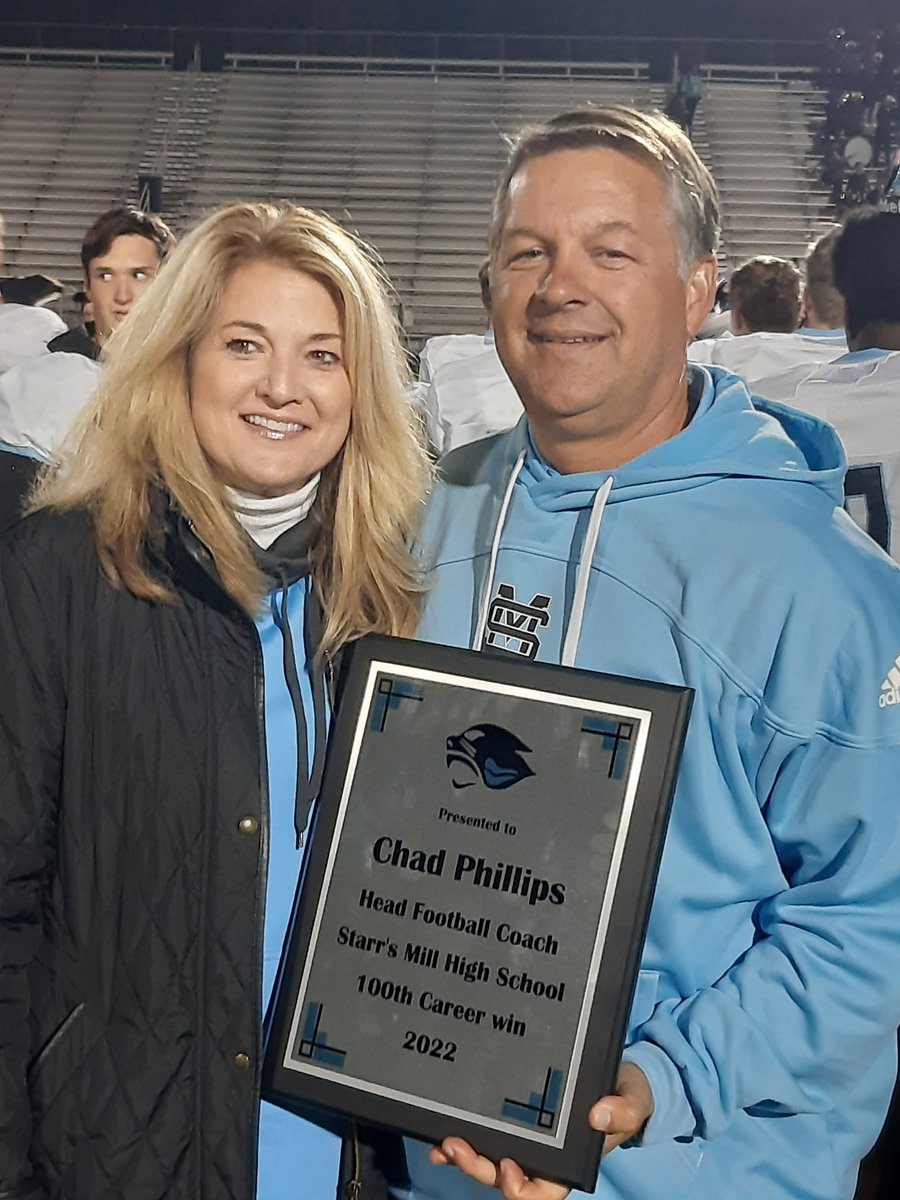 Panthers defeat Riverdale 41-19! Tonight was Panthers head coach Chad Phillips's 100th win as the head coach at Starr's Mill! #SMPantherPride