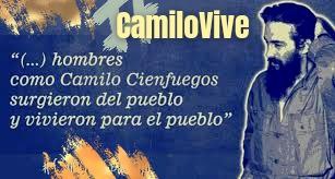 'Hombres cómo Camilo Cienfuegos ⭐, surgieron del pueblo y vivieron para el pueblo' 🎶 Te canto, porque estás vivo Camilo y no porque te hayas muerto. ¡Gloria Eterna al Héroe de Yaguajay! #CamiloVive #IzquierdaUnida