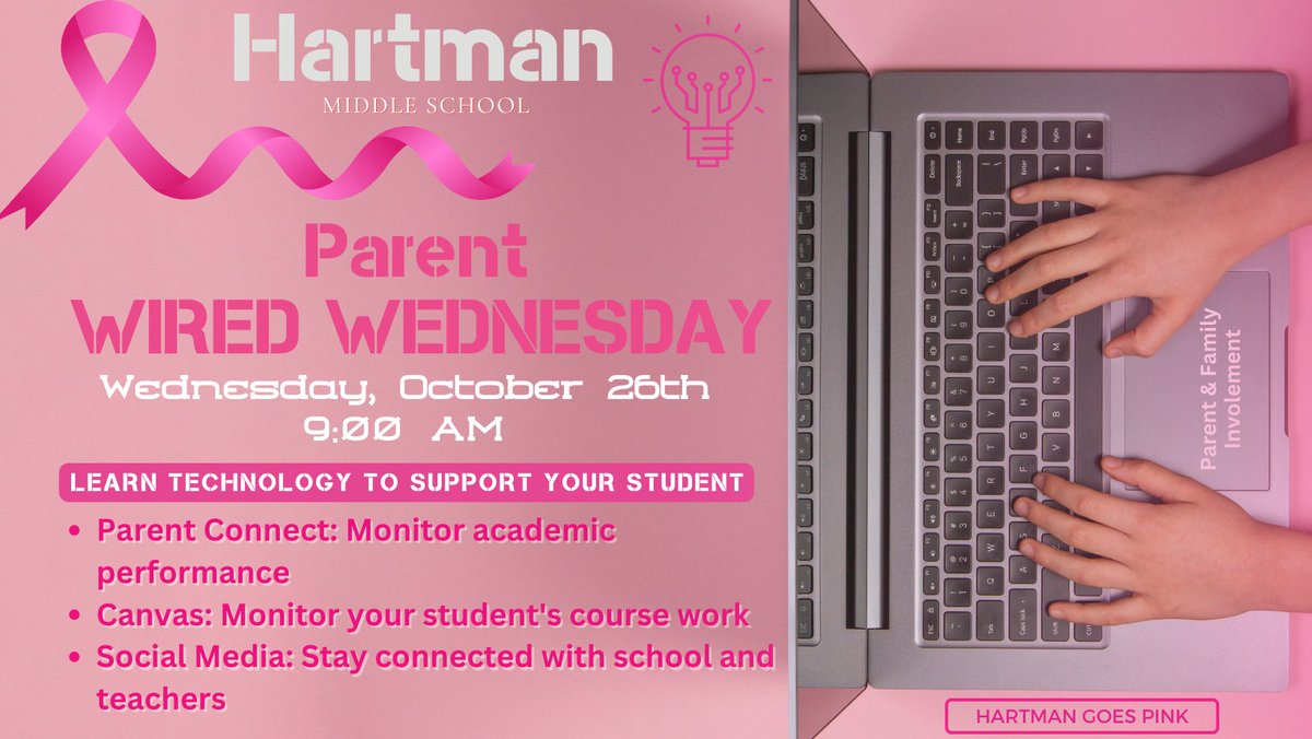 hartman_ms's tweet photo. 🅷🅰🆁🆃🅼🅰🅽 Parents 🧑🏼🤝🧑🏽
Join @dpvils Coach @TechTisa for Wired Wednesday, October 26th ☑️
Come have fun and learn how to use technology to support your student at home. #AvailableAccess https://t.co/ypU2O3lest