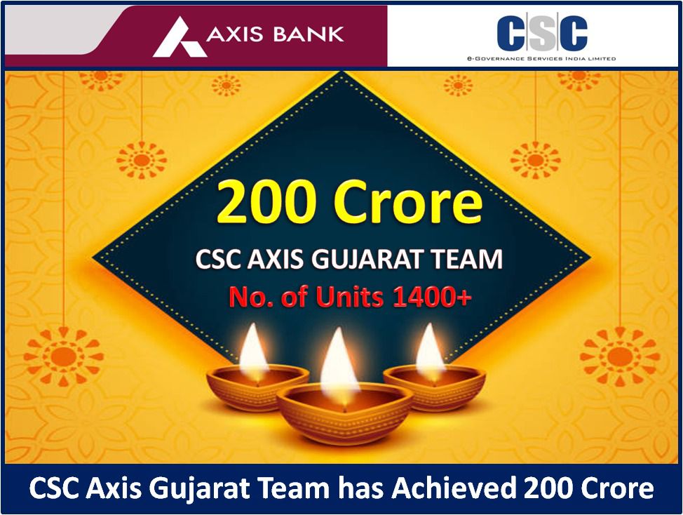 CSC Axis Gujarat Team has achieved 200 Corer in Asset Loan disbursement with 1400+ No of units. 🚩

<a href="/CSCegov_/">CSCeGov</a> <a href="/ceo_csc/">CEO_CSC e-Governance</a> <a href="/CSCGujarat/">CSC Gujarat</a> <a href="/JayBhanushali80/">Jayesh Bhanushali</a> <a href="/OBEROI01732/">HARISH OBEROI</a> <a href="/mrug1965/">Mrugesh Suthar🇮🇳</a> <a href="/Lalitchopra19/">Lalit Chopra</a> <a href="/cscfinancial_/">CSC-Financial Services</a> <a href="/AxisBank/">Axis Bank</a> <a href="/AxisBankSupport/">Axis Bank Support</a>