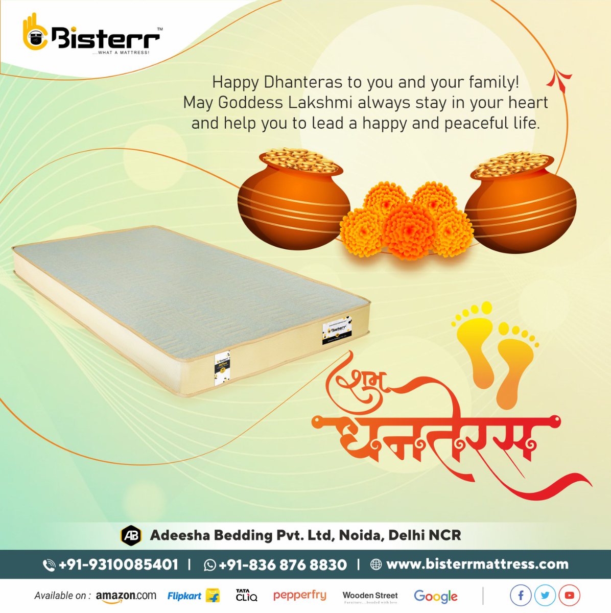 bisterrmattress's tweet photo. "May the joy and light of the Dhanteras celebrations fill your life" https://t.co/76hmvqtK1U