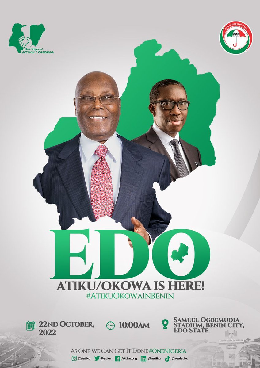 ezek_o's tweet photo. We are prepared to put in the work.
We are confident of our candidate.
We will win this Election for all Nigerians.
E Fi Okan Yin Bale!
#LetsGetItRight2023
#FollowWhoSabiRoad
#ThePreparedTeam
#FollowTeamRestructuring
#MyPVC4Atiku #MrSolution https://t.co/V31sSIXLue