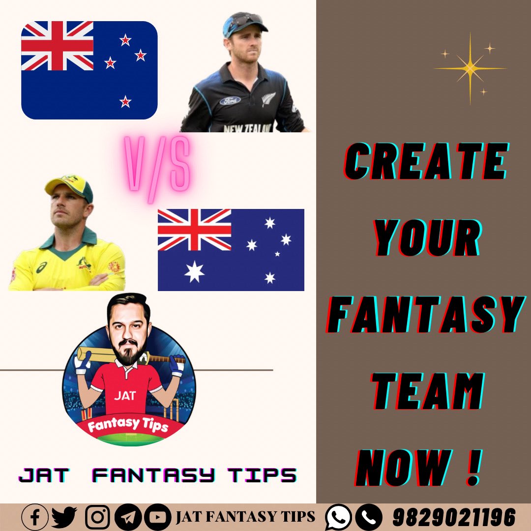 jatfantasytips's tweet photo. 13th Match World Cup 
NewZealand 🆚 Australia 
Final Team 4 all Platforms. https://t.co/OLb0opQKt8 https://t.co/2baZBw2kVV