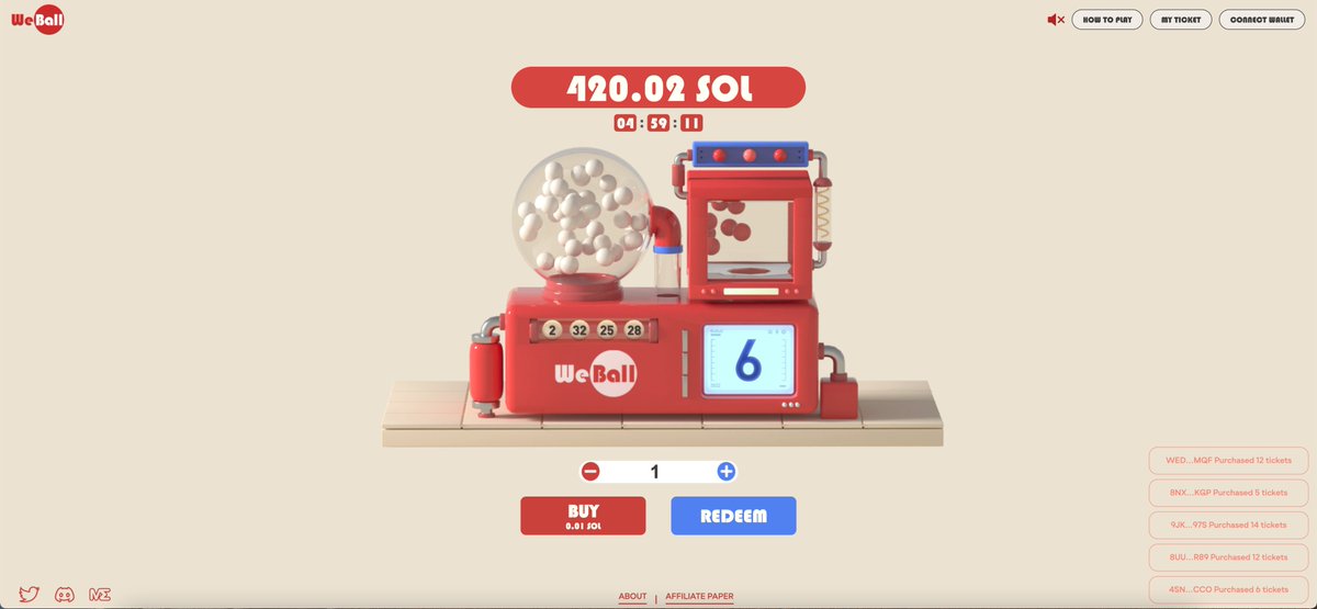 WeBallLottery's tweet photo. ⚪️⚪️⚪️⚪️🔴

ATH Jackpot(EST.) - 420 $SOL

42000X @ http://weballlotto.com1 https://t.co/87wTN3wifm