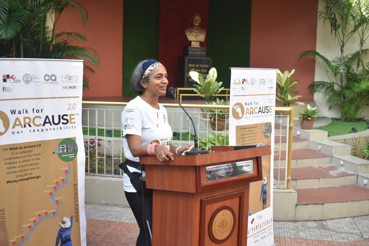 andalib_elias's tweet photo. Along with DG, Indian Coastal Security Police, flagged off today walk from 🇧🇩 Mission, Kolkata to National Parliament Building, Dhaka by Gita Balakrishnan, a prominent 🇮🇳 Architect, to raise awareness on role of architecture in changing lives, and strengthen friendship of 🇧🇩-🇮🇳 https://t.co/t03Qn6x51i