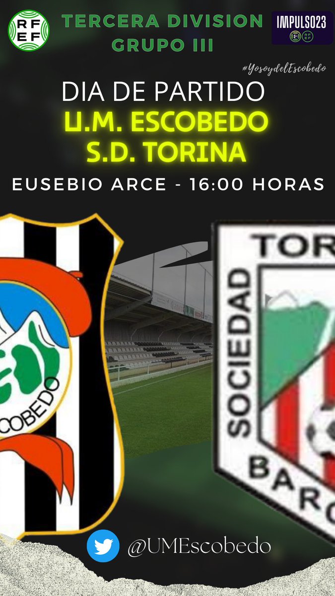 UMEscobedo's tweet photo. 𝗗𝗜́𝗔 𝗗𝗘 𝗣𝗔𝗥𝗧𝗜𝗗𝗢 |

7ª Jornada de liga  

𝗖𝗿𝗲𝗲𝗿 , 𝗹𝘂𝗰𝗵𝗮𝗿 𝘆 𝘃𝗲𝗻𝗰𝗲𝗿 🔥 

🆚@SDTORINA
⏰ 16:00
🏟 Eusebio Arce

⚫️⚪️#yosoydelescobedo https://t.co/qe824dBQFi