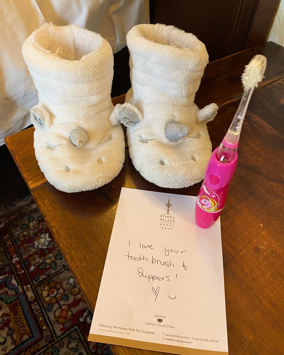 My little one was left this sweet message by the kind house keeping staff at the Atholl Palace Hotel.  She was chuffed to bits! 💕🦄 athollpalace.com #randomactofkindness