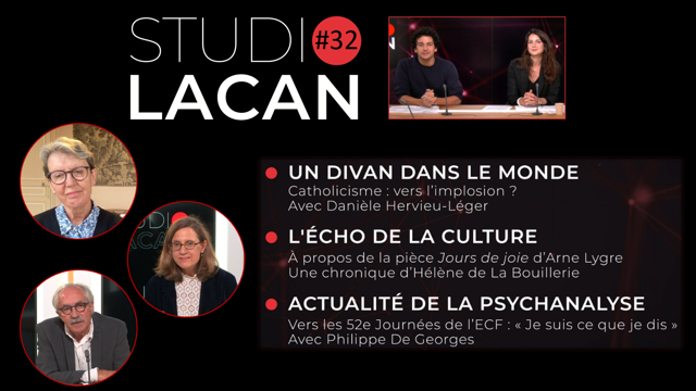 acf_capa's tweet photo. ‼️NOW‼️ #StudioLacan #LWT 

👉https://t.co/4zx8trf8MW
📌Divan - Avenir du catholicisme, avec Danièle Hervieu-Léger sociologue des religions
📌Echo - "Jours de joie" d'Arne Lygre, mise en sc. à l'Odéon par S. Braunschweig
📌Actualités - #J52, actualité brûlante de la psychanalyse https://t.co/EvoLNtLDMd