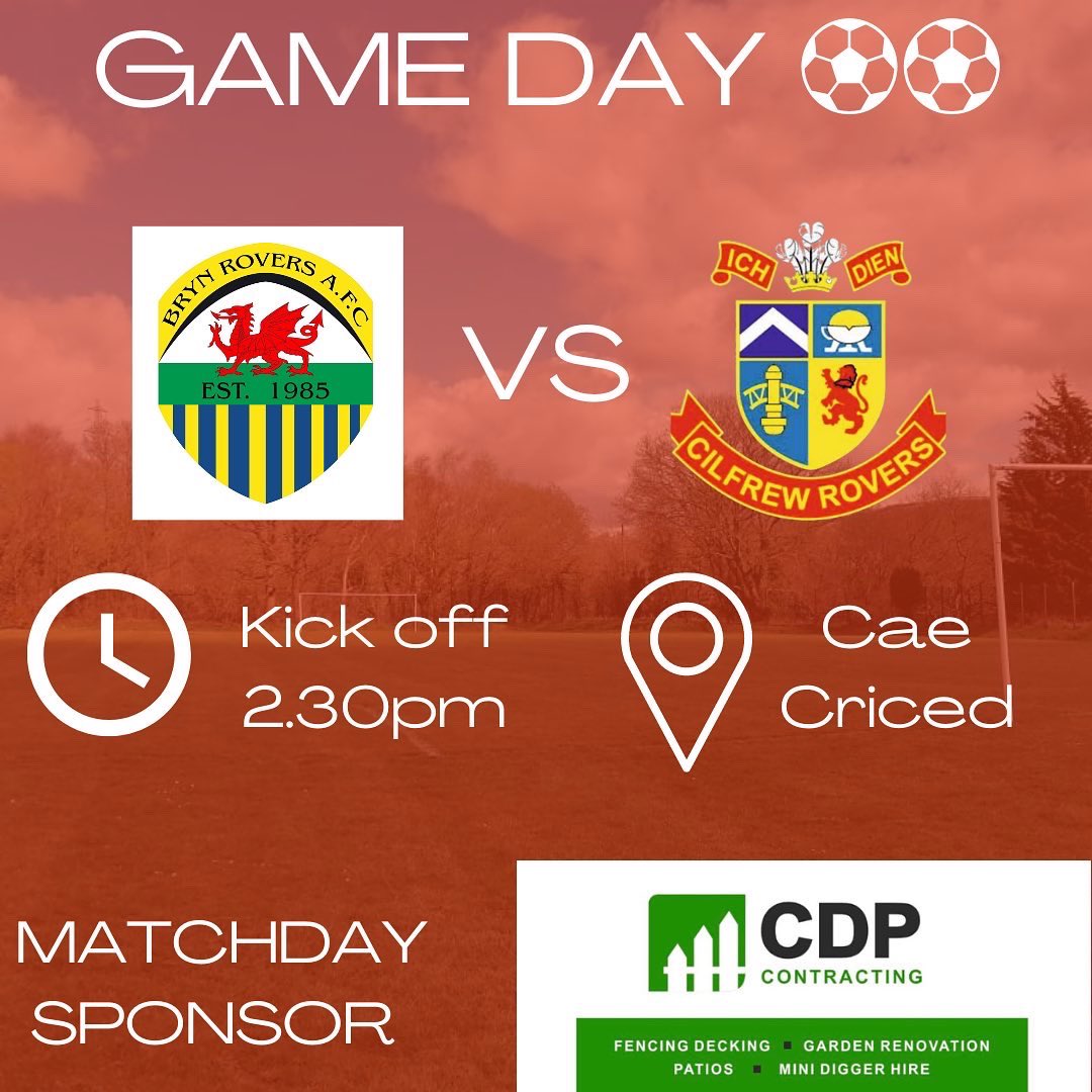 cilfrew_rovers's tweet photo. Game day 🙌🏻⚽️

Todays match day sponsor is c.d.p_contracting 👏🏻

Thank you for your support 
🔴🐮⚪️ https://t.co/ZTSuYpy0KB