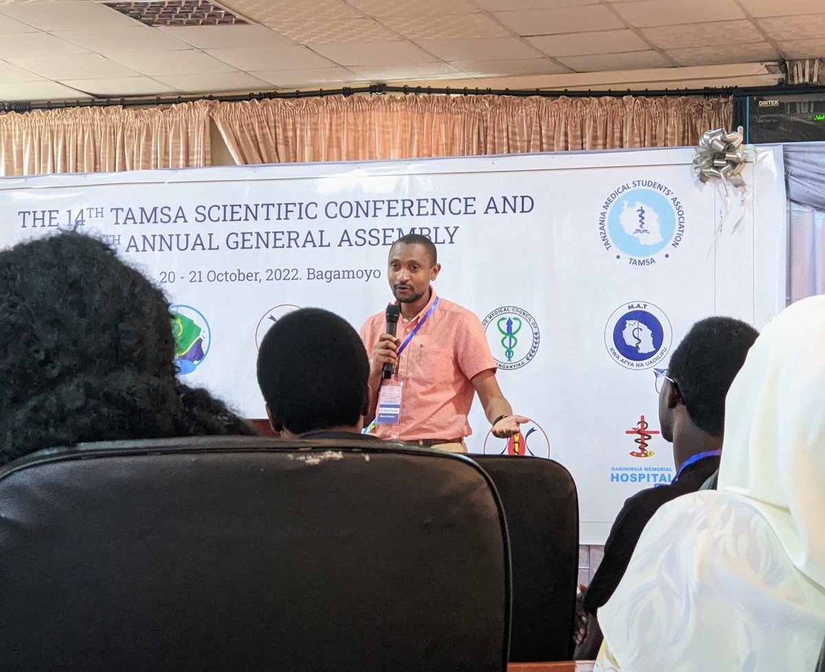 tamsatanzania's tweet photo. Dear students you need to be able to communicate and engage using the simplest language, across all forms including social media.
As Healthcare providers we have to manage to be where people are.
~Prof Francis Furia
#12thTamsaGA
#14thScientificConference https://t.co/NjKmnpC0r3