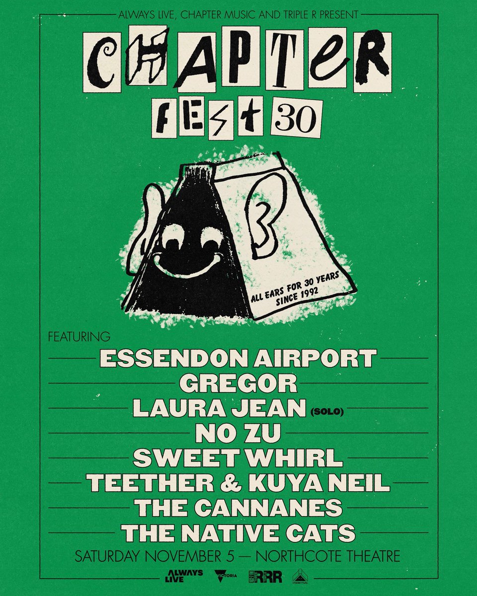 ChapterMusic's tweet image. Now’s a good time to get a ticket to Chapterfest 30 moshtix.com.au/v2/event/chapt…