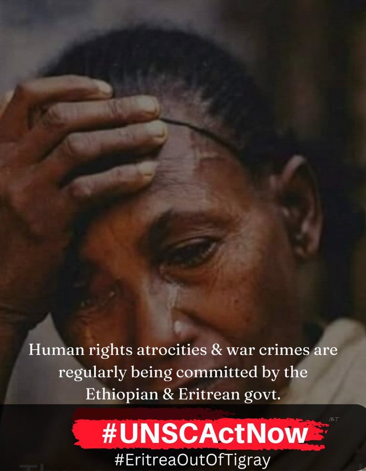 Axumawi76's tweet photo. UNSCActNow !?
#Tigray is depending on you as leaders to stand up. It has been 24 months &amp; counting since #Abiy &amp; #Isaias waged a genocidal war on Tigray.The people are crying out for you to uphold your Responsibility to Protect.@irishmissionun  @hrw @UN #EritreaOutOfTigray https://t.co/WtviOOOusp