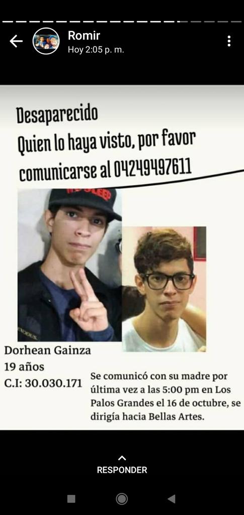indhilar's tweet photo. @LuisOlavarrieta Por favor ayuden con este chico no aparece desde el domingo, @LuisOlavarrieta https://t.co/cMuko7teUo