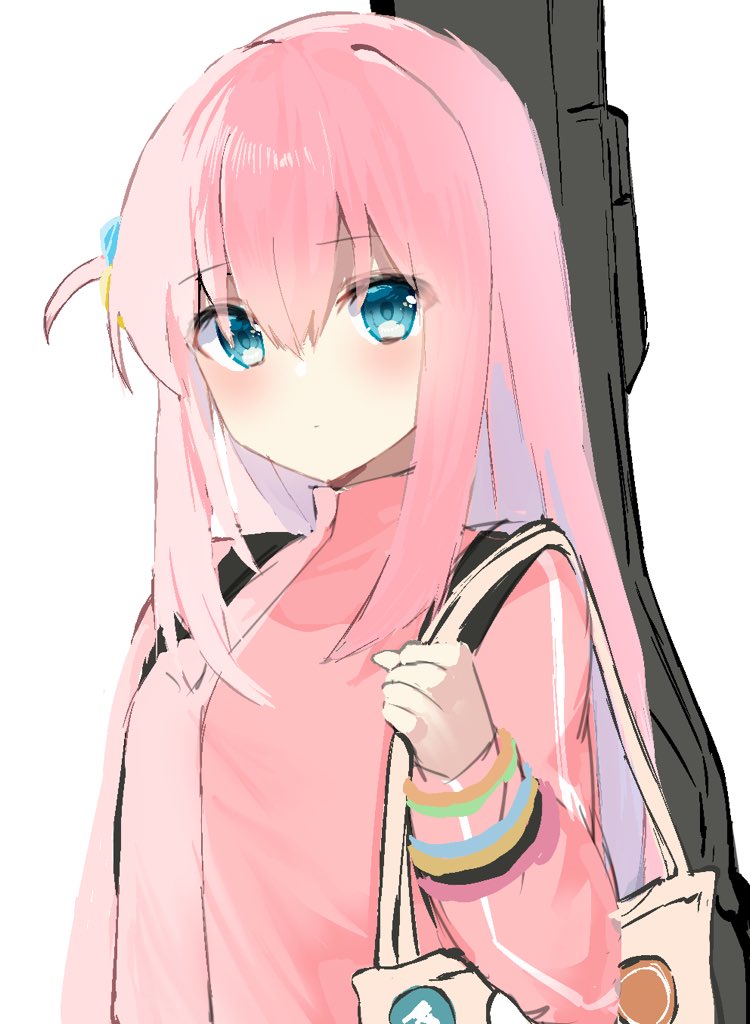 gotou hitori 1girl pink jacket solo pink hair jacket track jacket hair ornament  illustration images