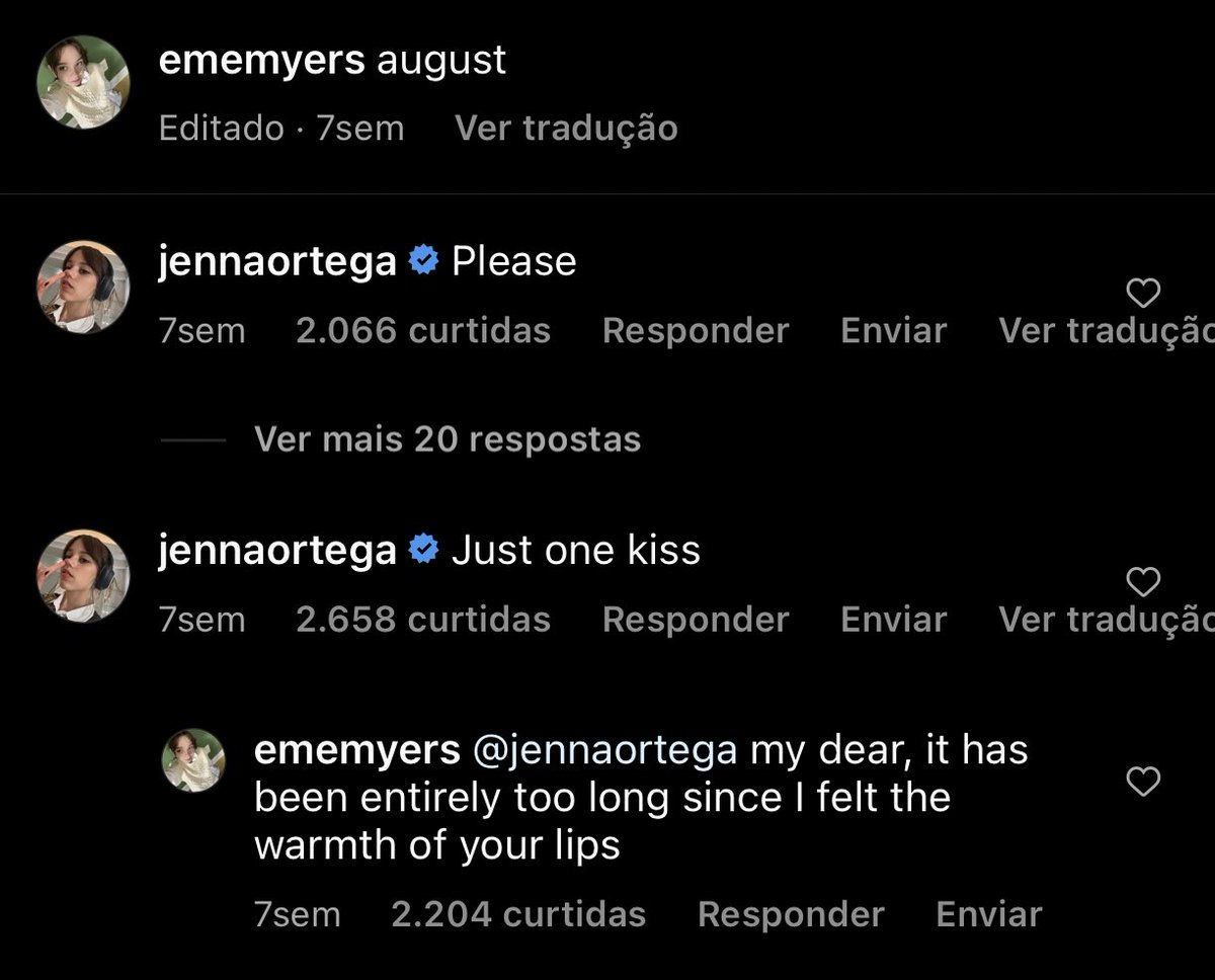 heroinadolixo's tweet photo. não aguento os comentários da jenna nas fotos da atriz que ta fazendo wandinha com ela 😭😭😭 https://t.co/pdOcFYJpSg