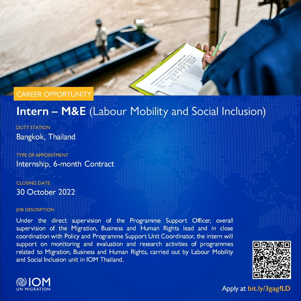 IOM Thailand on Twitter: "📢Internship Opportunities! We are looking for