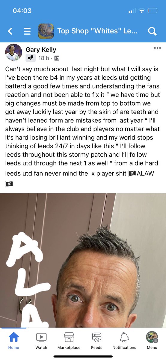 GaryColeman1988's tweet photo. Get him in the changing room to have a word with the players @andrearadri someone who knows what it is to be leeds #Thebest #garykelly #lufc #mot https://t.co/MWAPfrnrpJ