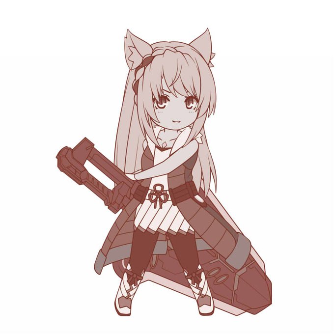 加減はできにゃい!(`・ω・')線画色分けver #ゼノブレイド3 #ミオ(ゼノブレイド3) #猫耳 #デフォルメ  