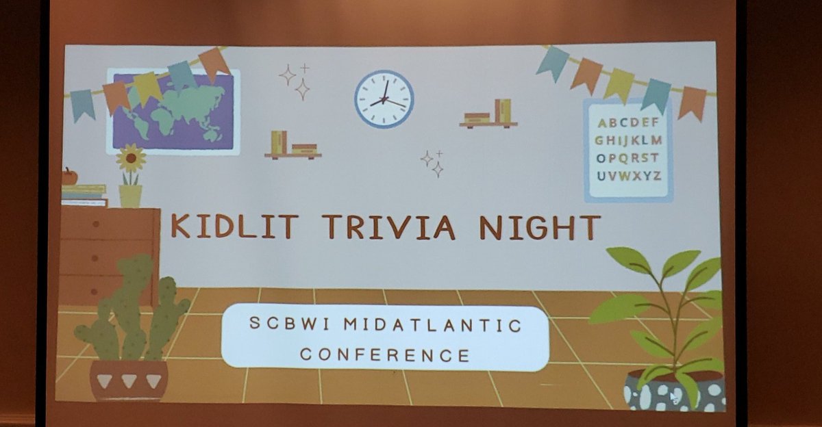 JLBlanck's tweet photo. The #scbwimidatlanticconference is off to a great start! Thanks, @jessStorkwrites, for a fun trivia night! #kidlit https://t.co/85ka9feZIB